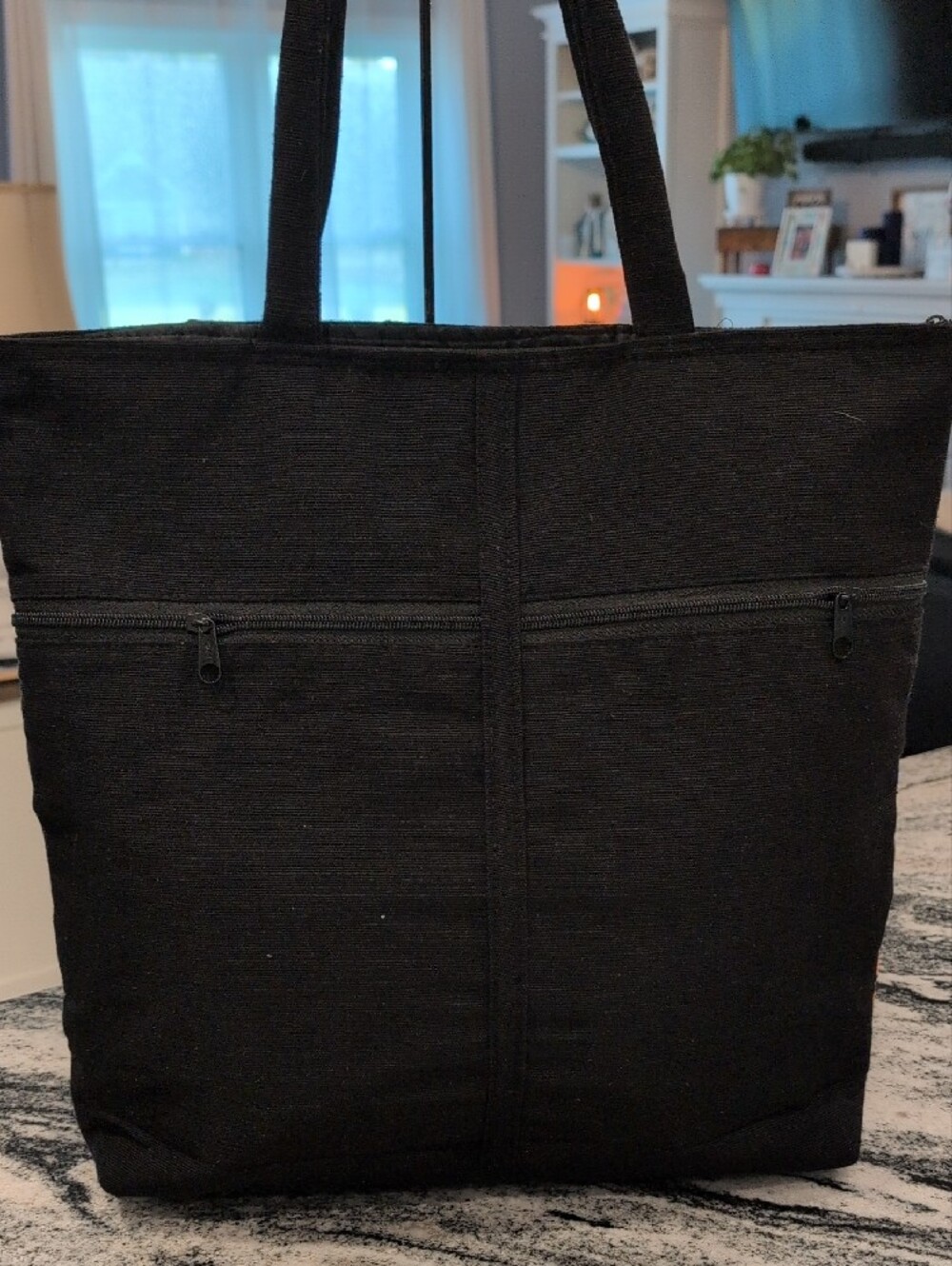 Bamboo Traders Black Tote with Multicolor Embroidered Hummingbird - Picture 3 of 4
